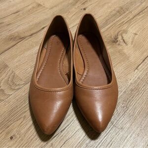 Frye Regina Pointed Toe Ballet Flat in Cognac 6.5